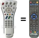 Replacement remote control Sharp LC 15 E1E