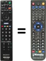 Gleichwertige Fernbedienung Sony KDL-52 W5800