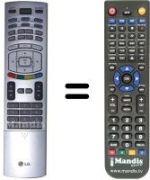 Gleichwertige Fernbedienung LG 6710V00151S