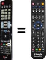 Replacement remote control LG 42 LA 620