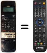 Replacement remote control Aiwa HV-G75