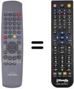 Replacement remote control Toshiba WHV15727