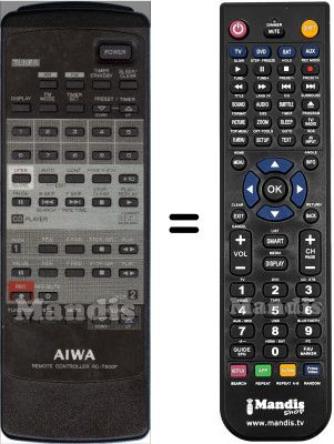 Gleichwertige Fernbedienung Aiwa RC-T800F