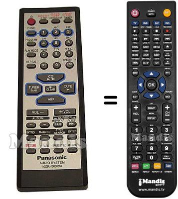 Replacement remote control Panasonic N2QAHB000057