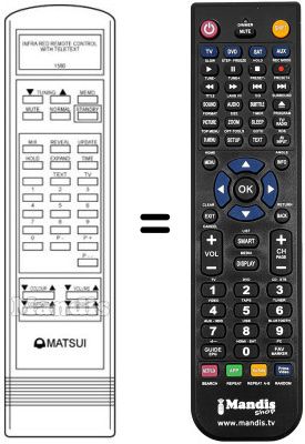 Replacement remote control 01070701