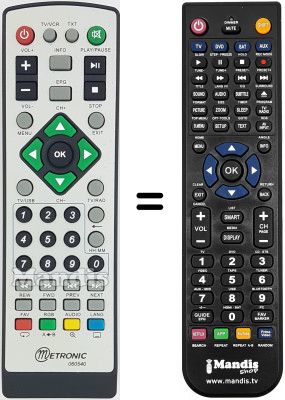 Gleichwertige Fernbedienung Metronic ZAPBOX USB PLAYER