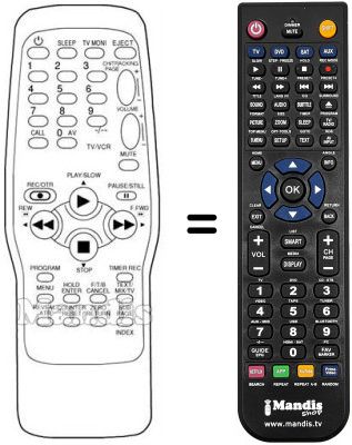 Gleichwertige Fernbedienung Roadstar TLV 1081 XT