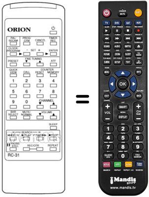 Gleichwertige Fernbedienung 076G031011