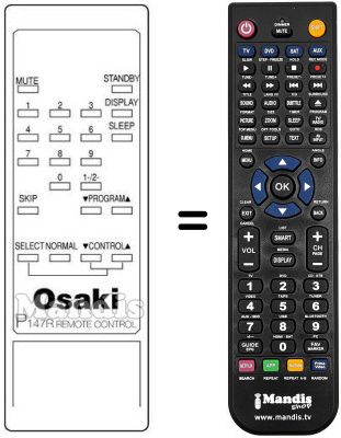 Gleichwertige Fernbedienung P147R