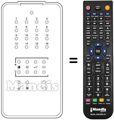 Replacement remote control INFRARED 16