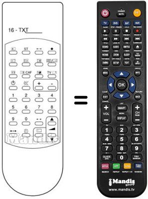 Replacement remote control 16 TXT