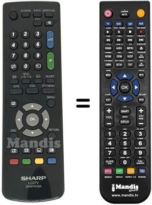 Replacement remote control Sharp LC 42 AD5