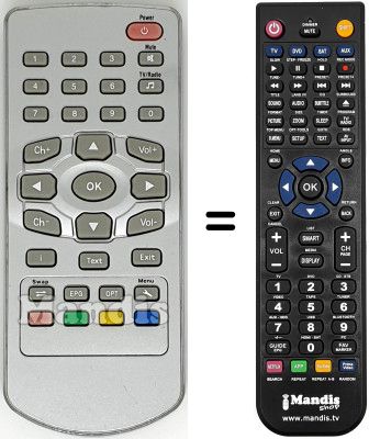 Gleichwertige Fernbedienung Bush DFTA 1000