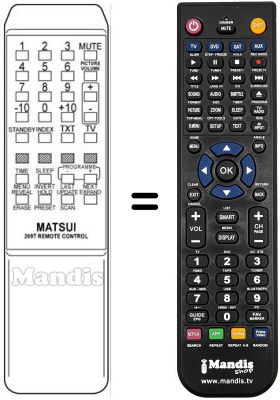 Replacement remote control 209 T