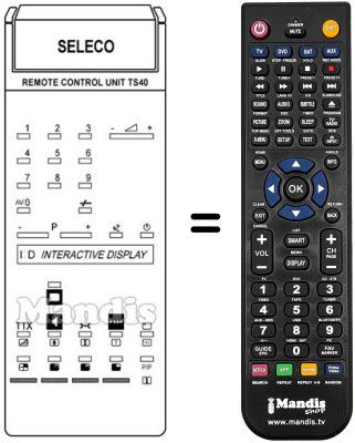 Gleichwertige Fernbedienung Naonis 21 SS 653 S