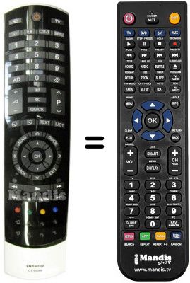 Replacement remote control Toshiba 40 TL 868