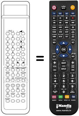 Gleichwertige Fernbedienung Audiosonic KT 8875