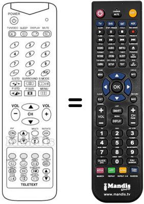 Gleichwertige Fernbedienung 3F14-00048-140