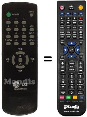 Replacement remote control 6710V00017M