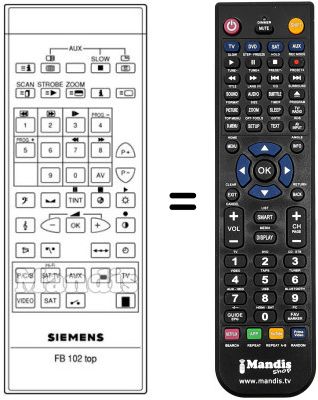 Gleichwertige Fernbedienung FB 102 TOP