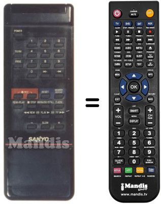 Replacement remote control Sanyo VHR-3400 I