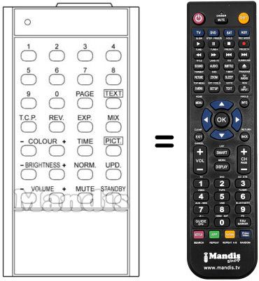 Replacement remote control 86091