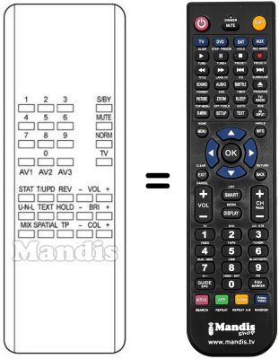 Replacement remote control Hitachi CPT 2226