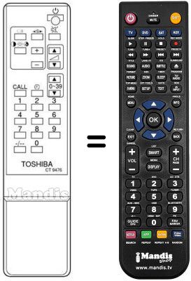 Replacement remote control CT-9476