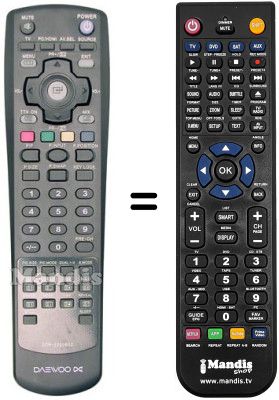 Gleichwertige Fernbedienung Daewoo DDR 2020 B02
