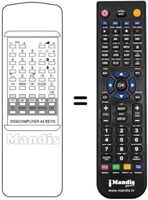 Replacement remote control DIGICOMPUTER 44 KEYS