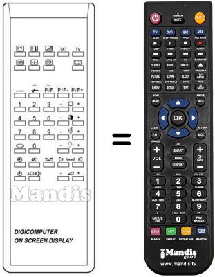 Replacement remote control DIGICOMPUTER ON SCREEN DISPLAY 705 / 265