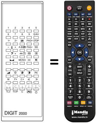 Gleichwertige Fernbedienung DIGIT 2000