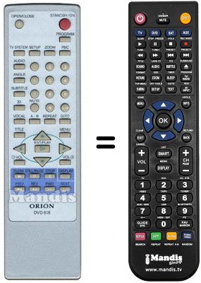 Gleichwertige Fernbedienung DVD 818
