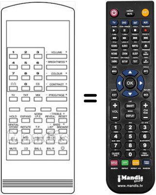 Gleichwertige Fernbedienung RC 70