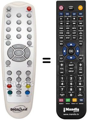 Replacement remote control DIGIQUEST EASY SCART T5 (ver. 2)