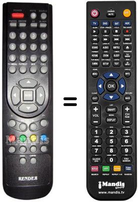 Replacement remote control Render ELISEO 19B