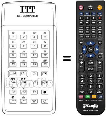 Gleichwertige Fernbedienung IFB 18