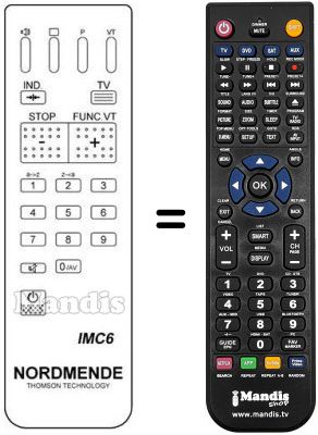 Gleichwertige Fernbedienung NordMende GALAXY 36 XP Gleichwertige Fernbedienung NordMende GALAXY 36 XP