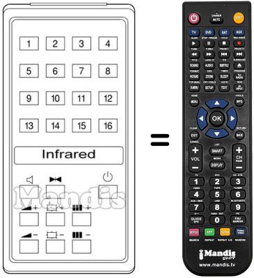 Replacement remote control INFRARED 16