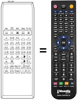 Replacement remote control TH 99