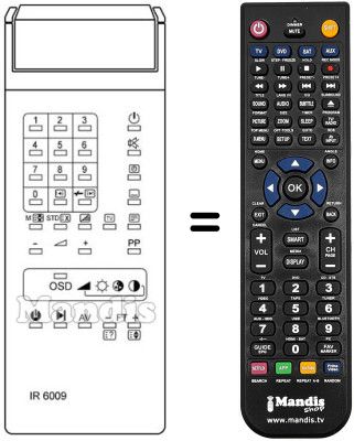 Replacement remote control IR 6009