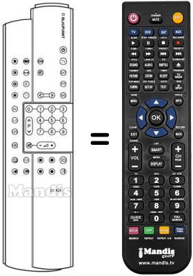Replacement remote control Blaupunkt MC 63-40 VT 7 669 460