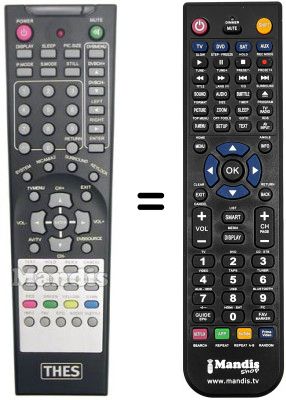 Gleichwertige Fernbedienung THES THL TW32D88S