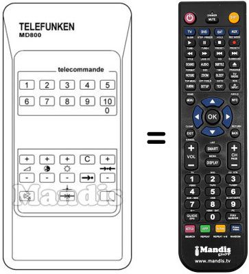 Replacement remote control MD 800