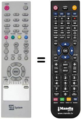 Gleichwertige Fernbedienung Telesystem TS 19 WIDE