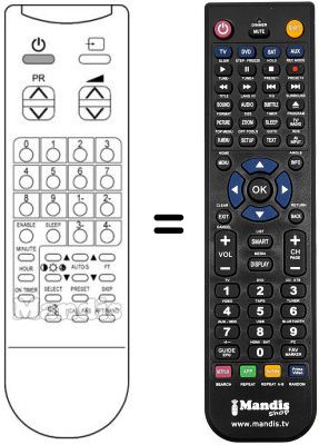 Gleichwertige Fernbedienung Daewoo 2075ST