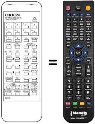 Gleichwertige Fernbedienung 076G043060
