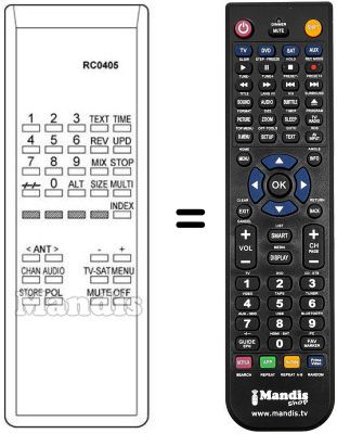 Replacement remote control RC 0405 D2 MAC DEC