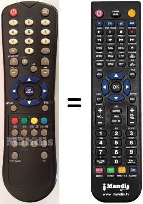 Gleichwertige Fernbedienung Telefunken TB 15 D 783