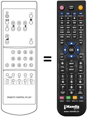 Replacement remote control RC 207